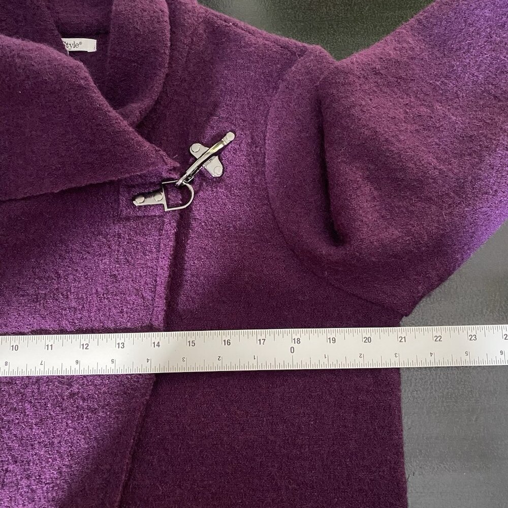 Northstyle Coat M Lightweight Boiled Wool Crossover Wrap Clasp Pockets Lagenlook - Picture 12 of 15